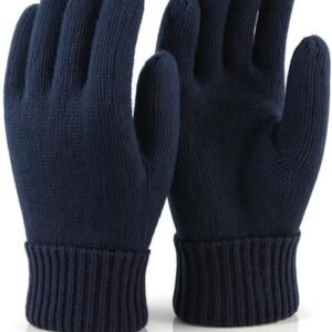 Unisex Winter Woollen Gloves for Men and Women - Navy Blue