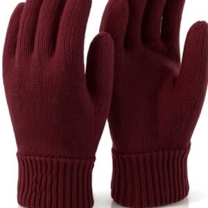 Unisex Winter Woollen Gloves for Men and Women - Maroon