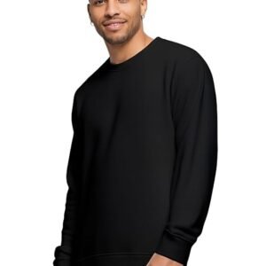 Men's Regular Fit Cotton Fleece Sweatshirt, Black