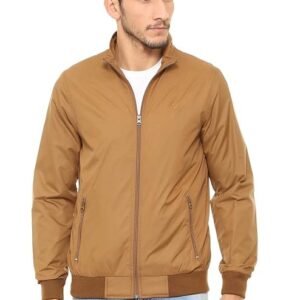 Men's Polyester Casual Jacket, Brown