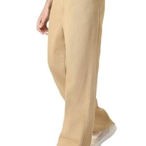 Men's Loose Mid Rise Baggy Jeans - Beige