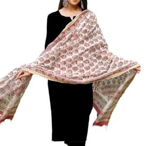 Women's Rayon Viscose Straight Solid Kurta with Pant & Dupatta, Black/White