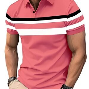 Men Polo Half Sleeve T-Shirt, Pink
