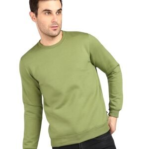 Men's Cotton Round Neck Full Sleeve Sweatshirt, Green