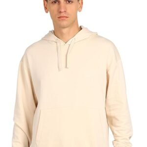 Men's Solid Oversized Hoodie, Sand