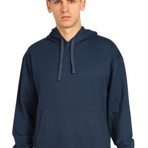 Men's Solid Oversized Hoodie, Dark Bue