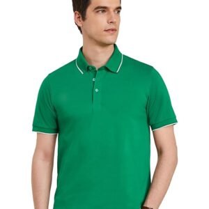 Men's Cotton Stretch Solid Polo T-Shirt, Green