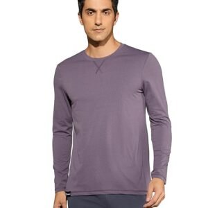 Men's Crew Neck Full Sleeve T-Shirt, Purple