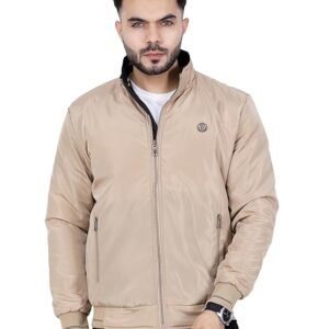 Full Sleeves Bomber Jacket for Men, Beige