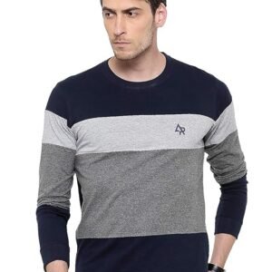 Men's Cotton Regular Fit T-Shirt, Grey/Black